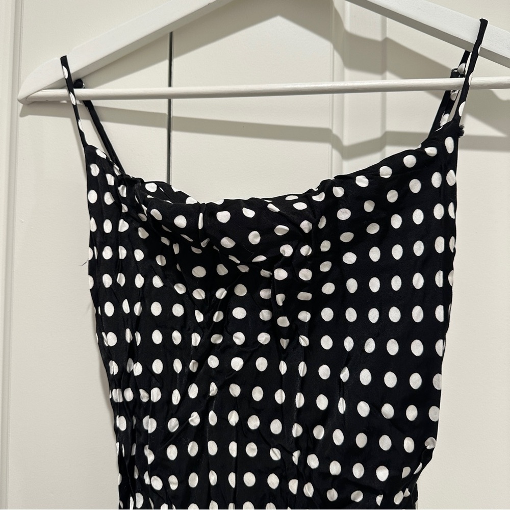 Zara Black Polka Dot Camisole Slip Dress - Picture 2 of 5